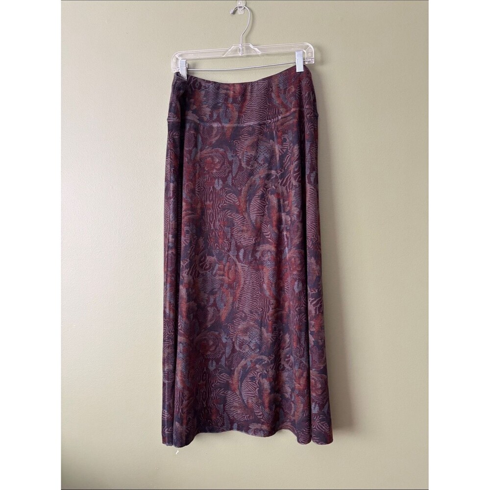 Soft Surroundings Boho Western Floral Black Brown Pull On Maxi Skirt Sz XL - Picture 4 of 6